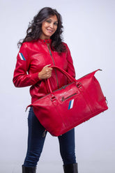 Men’s Alpine Jean leather jacket royal blue